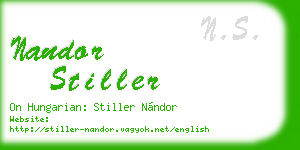 nandor stiller business card
